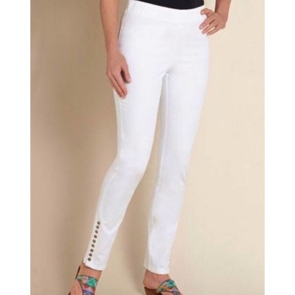 Soft Surroundings Metro Ankle Pull On Pants Women’s Small Brown Elastic Waist - Picture 1 of 7